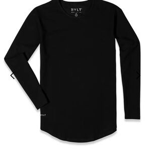 BYLT Men's premium basics lux Black Long Sleeve Shirt size medium